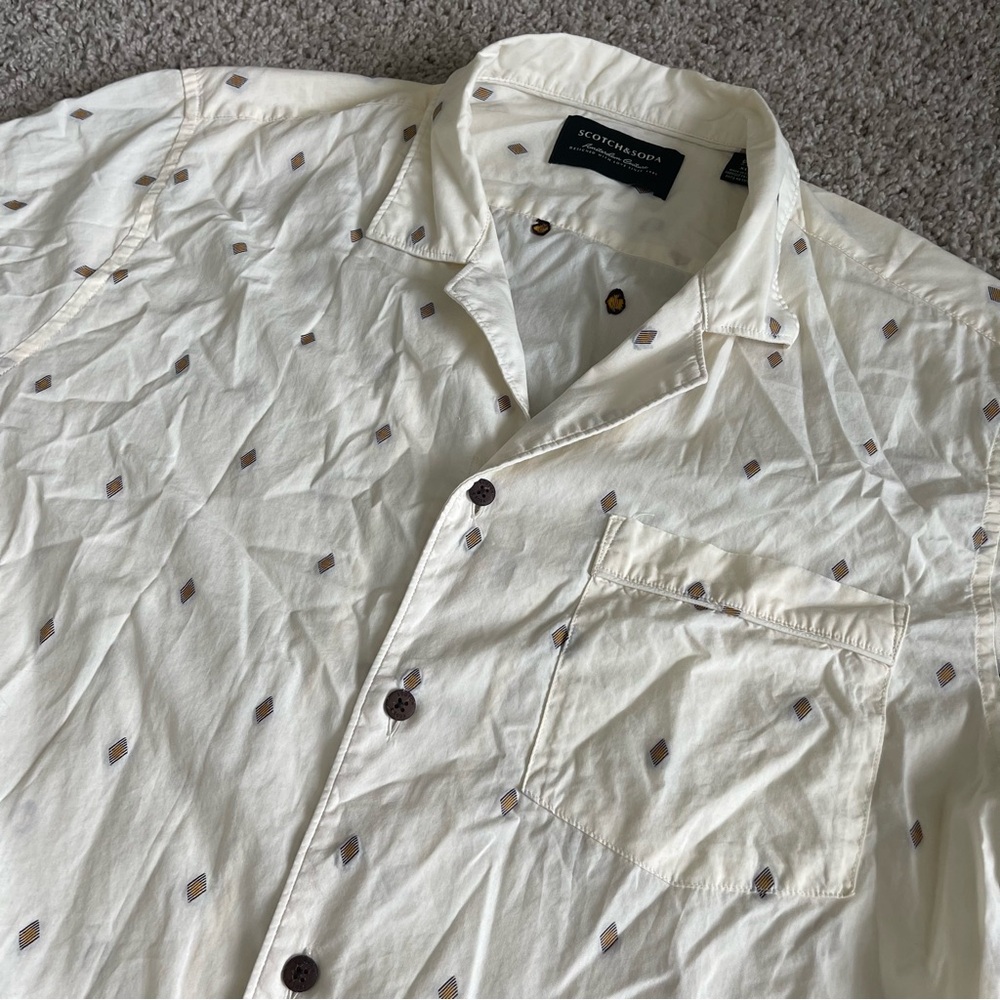 Scotch and Soda Button Down Short Sleeve Camp Shirt